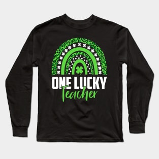 Teacher St Patricks Day Rainbow One Lucky Teacher Long Sleeve T-Shirt